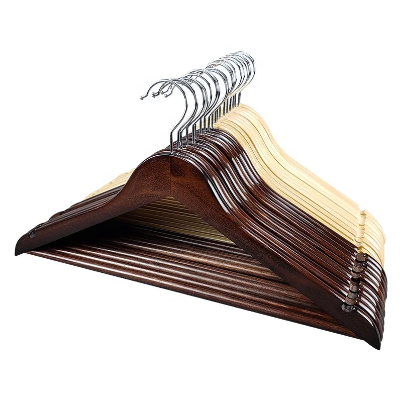 Fabrica Atacado Cabide De Madeira Alta Qualidade 10/20pk Linha Embalagem Para Venda Roupas Adultos