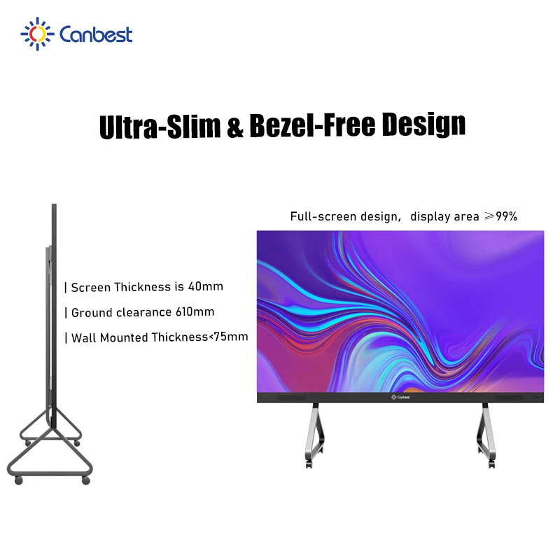 All In One 108 135 163 Inch Ultra Slim Led Video Wall For Conference Meeting Room Remote Mobile Led Display Screen