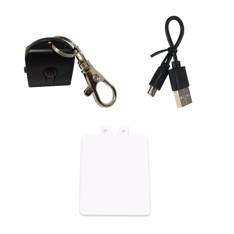 Blank USB Crystal Square Round light keyring Laser Engraving acrylic rechargeable 3D LED Keychain