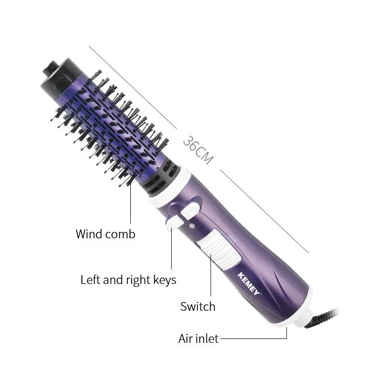 Temperature Adjustment Electric Blow Dryer Kemey Km-813 Fast Heating Curling And Straightening Dual-Purpose Hair Dryer Comb