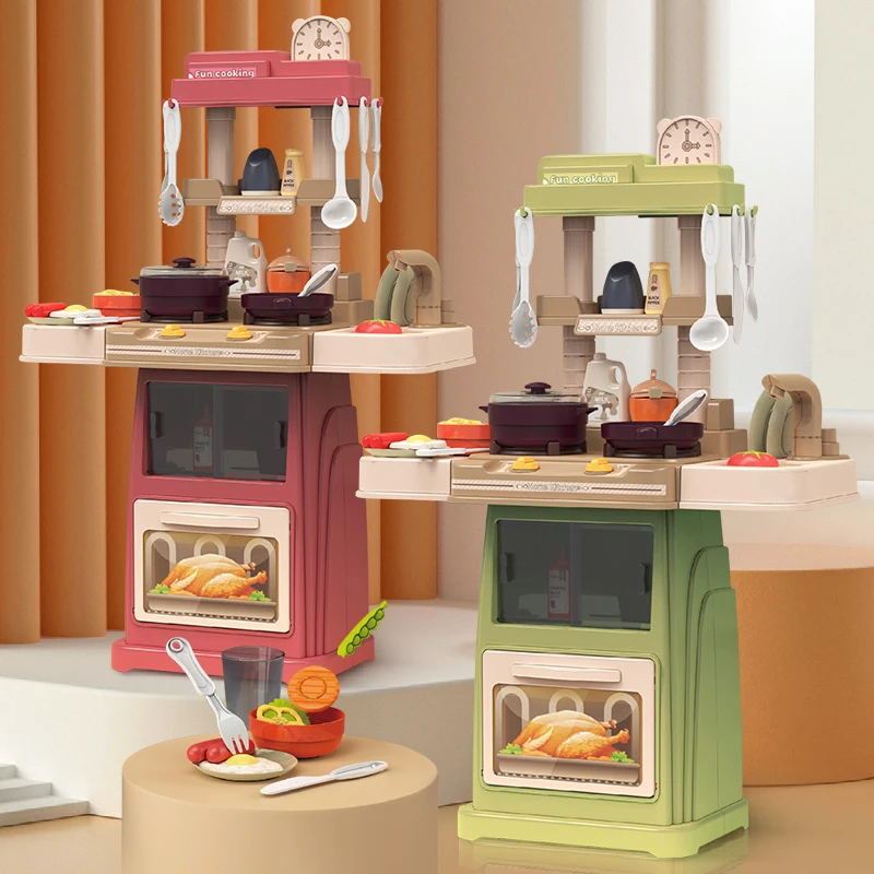 Pretend Spray Real Cooking Toys Miniature Kitchen Sets Plastic Play Set Toys Cooking Sink Game Kitchen Toys For Kids