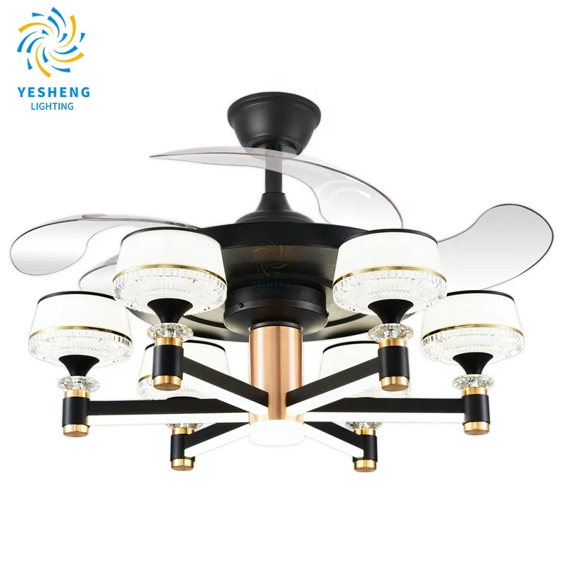 Y264 Decorative ceiling fan 42 inch retractable with led light decorative ceiling fan