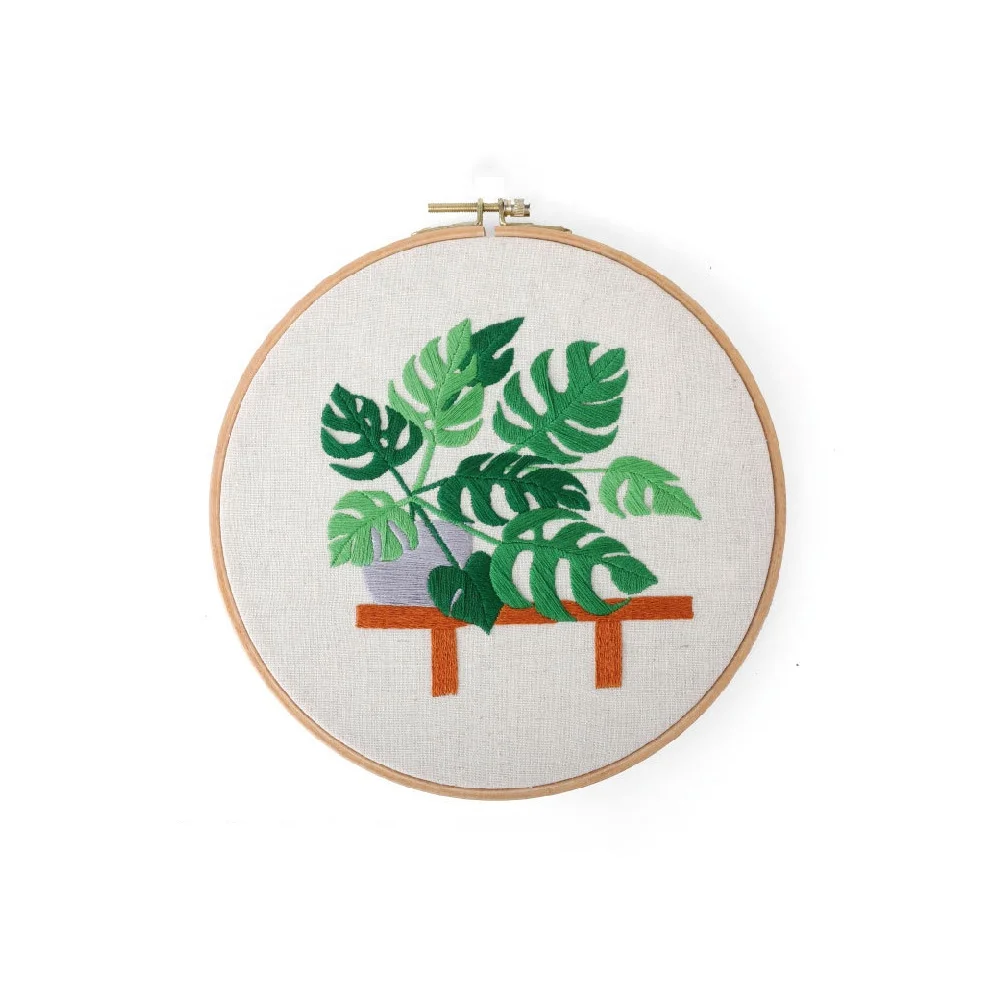 Green Plant Embroidery DIY Kit