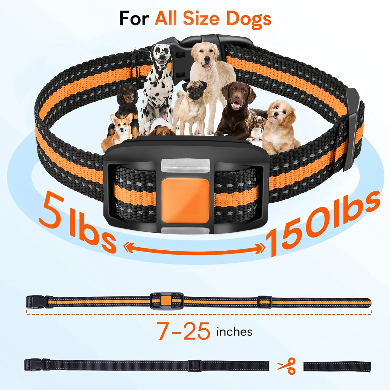 2024 Humane Dog  Training Collar No Shock Stop Barking Rechargeable for Small Medium Large Dogs Excessive Barking Pet Corrector
