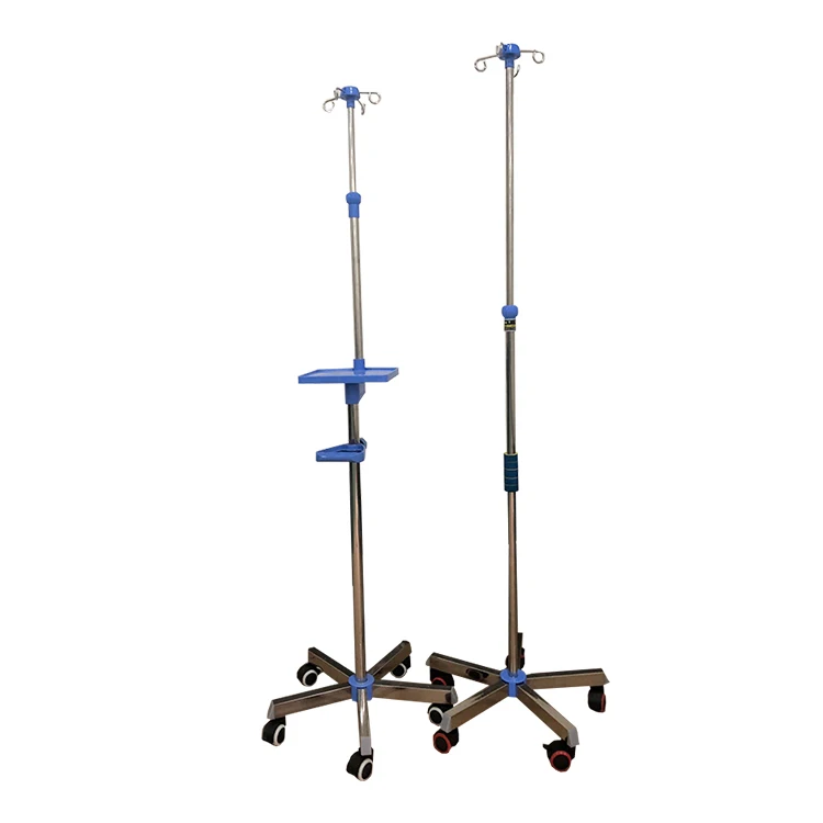 Factory Wholesale Heavy Duty Medical IV pole stand adjustable Infusion stand convenient and durable drip stand set