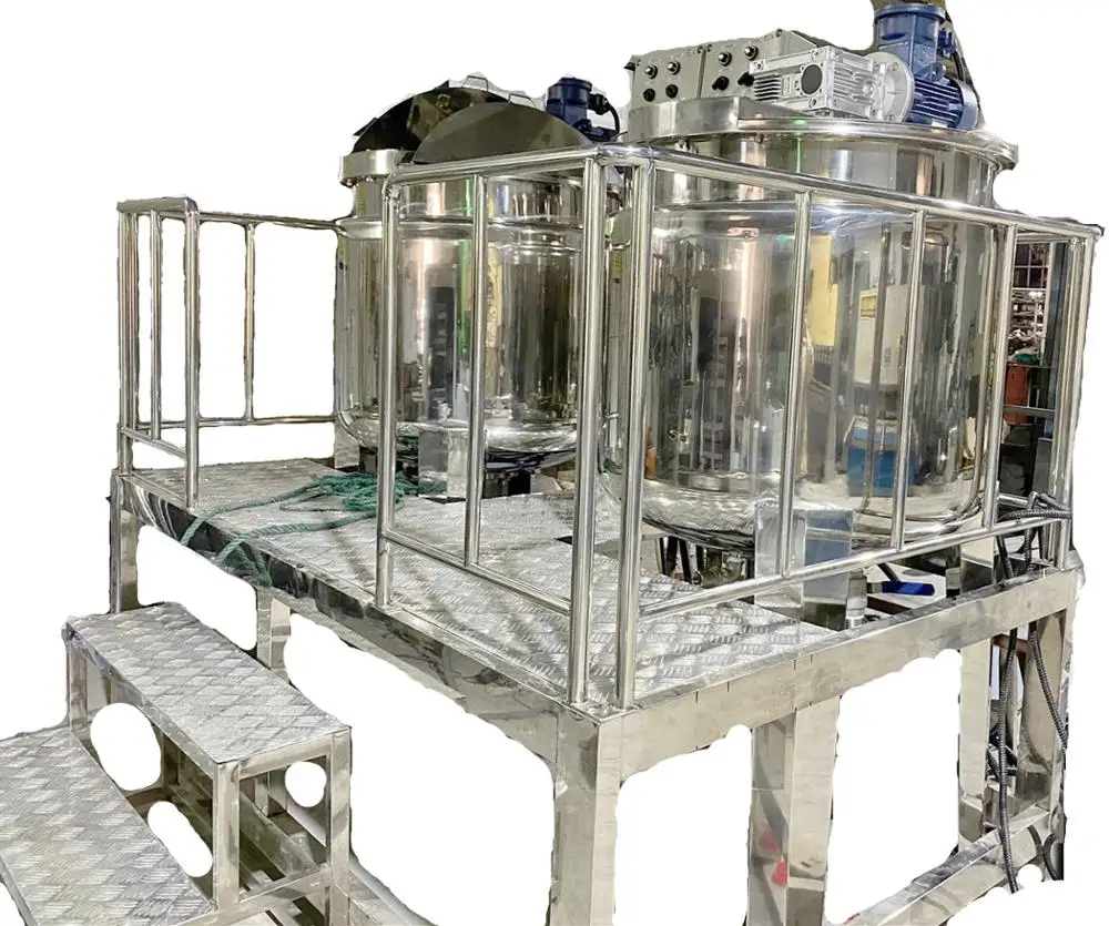 chemical pharmaceutical production line equipment vacuum emulsifying homogenizer price shampoo toothpaste making