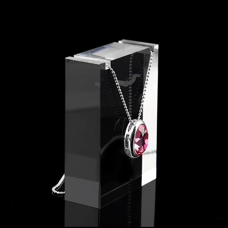 30x280x290 мм прозрачная сплошная акриловая цепочка держатель для ювелирных изделий Lucite ожерелье с подвеской стенд