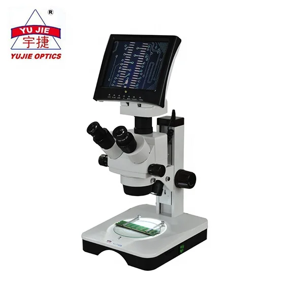 YUJIE YJ-T102LCD Регулируемый ЖК-экран цифровой микроскоп 45X зум стерео Биологический микроскоп