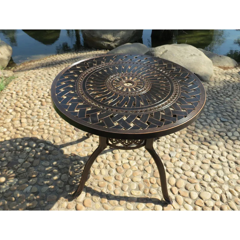 New design bistro set metal outdoor dining table set aluminium garden table and chairs