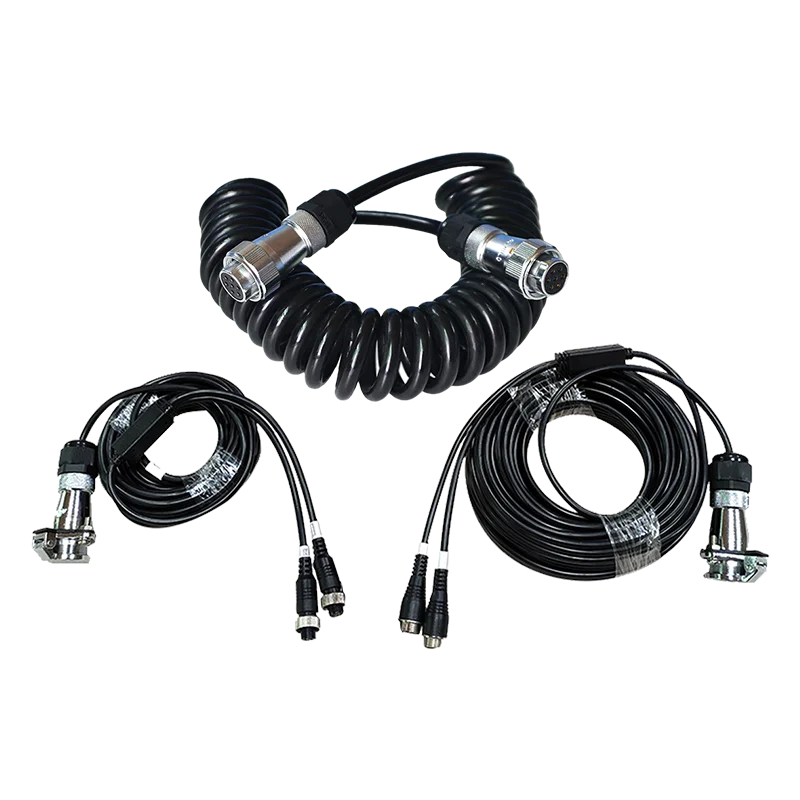 Dongguan Guangying 7 Pin 2CH Truck Trailer Safety Camera Spiral Spring Electric Cable PU TPU