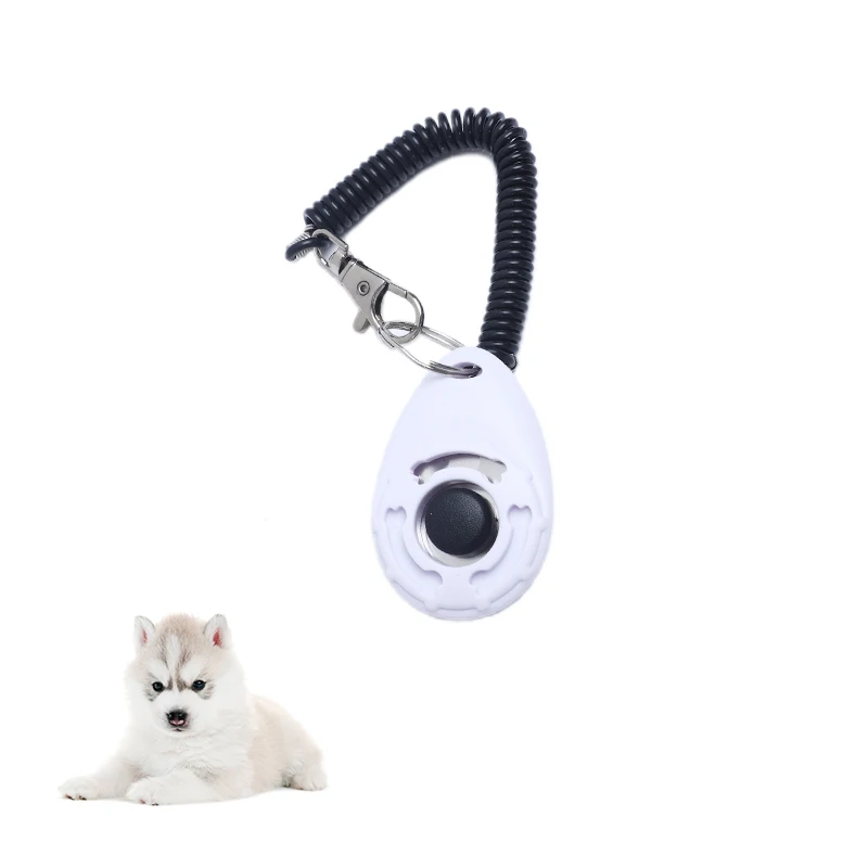 Creative stainless steel dog training  whistle set house training doorbells whistles clickers with strap for puppy