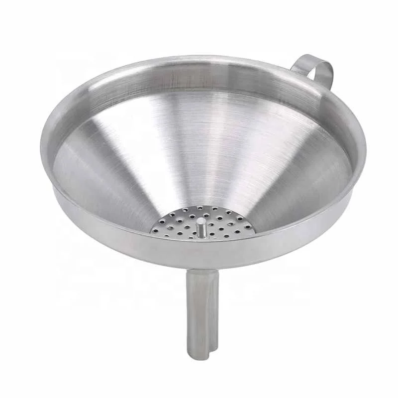 1Pcs Multifunctional Stainless Steel Kitchen Funnel Filter Removable And Easy To Clean Funnel Kitchen Oil Honey Funnel