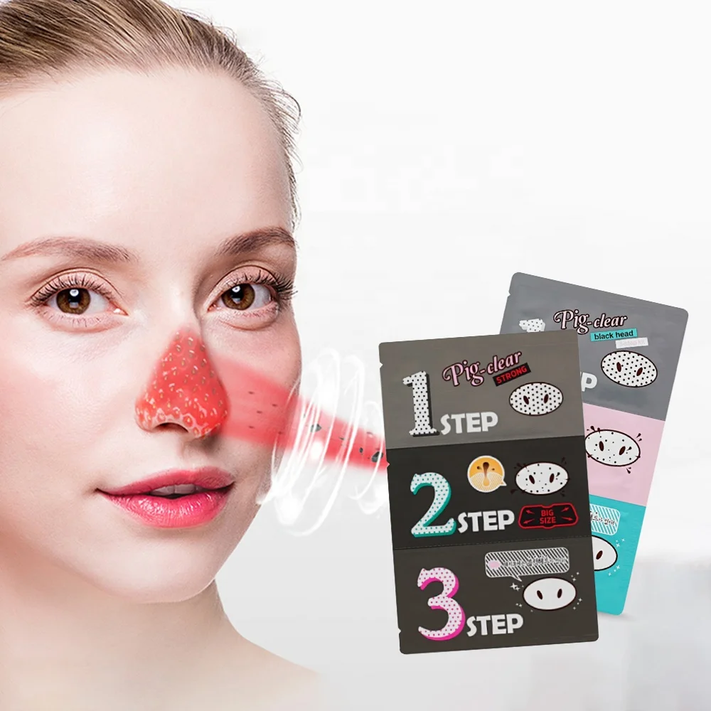 Oem Purifying Pores Deep Cleansing T Zone Face  Blackhead Remover Nose Patch Mask Remover Nose  Spot Patch Mask 3 Step Kit