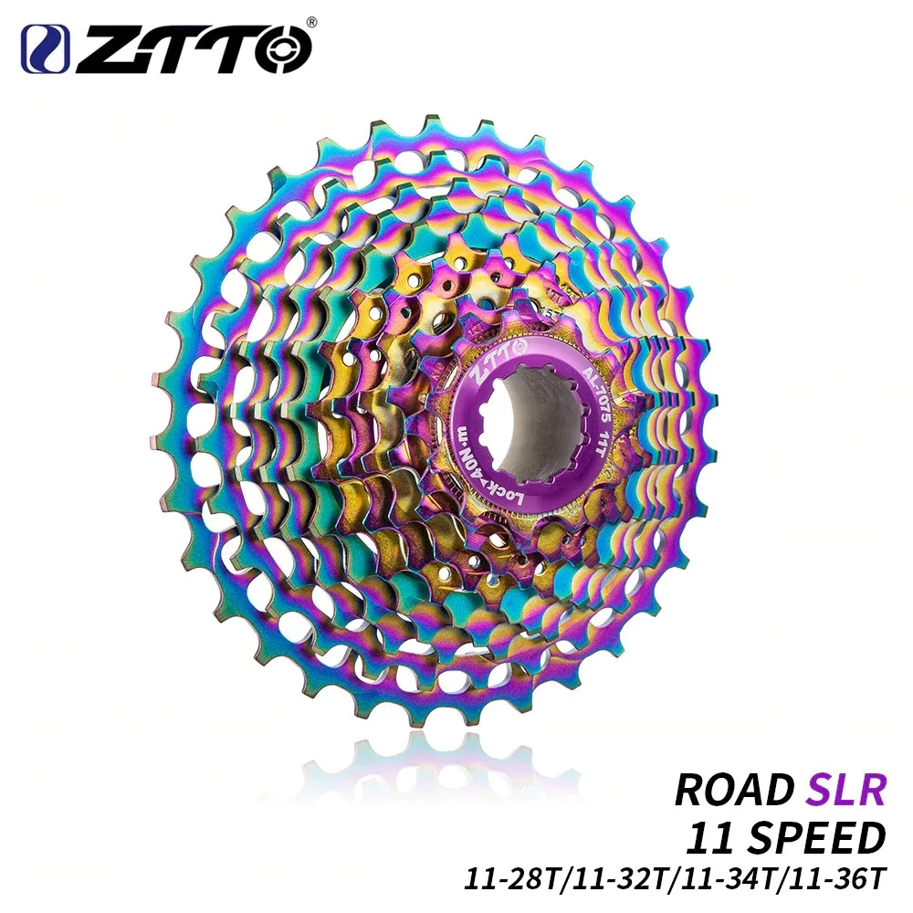 ZTTO Road bike 11 Speed SLR Colorful Cassette  freewheel UltraLight 11-28T Gravel bike 11-36T 11Speed 11-34 K7 11V 11-32 CNC