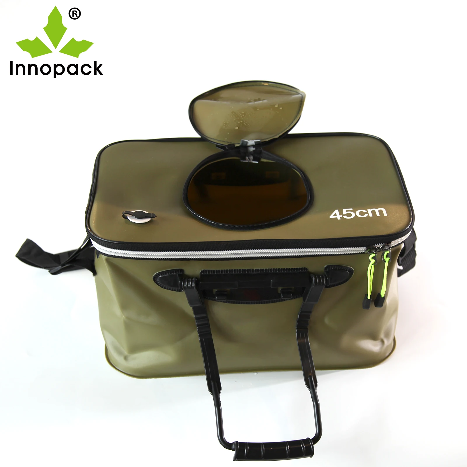 Outdoor Oxygen Pump 9 Gallon Live Bait Fish Live-well Portable Container EVA Fishing Bag Fish Protection Bucket