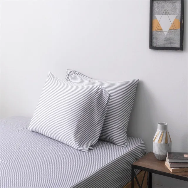 Strips Printed bamboo viscose bed  sheets  bedding set  wholesale bamboo bed sheet OEKO-TEX Certification