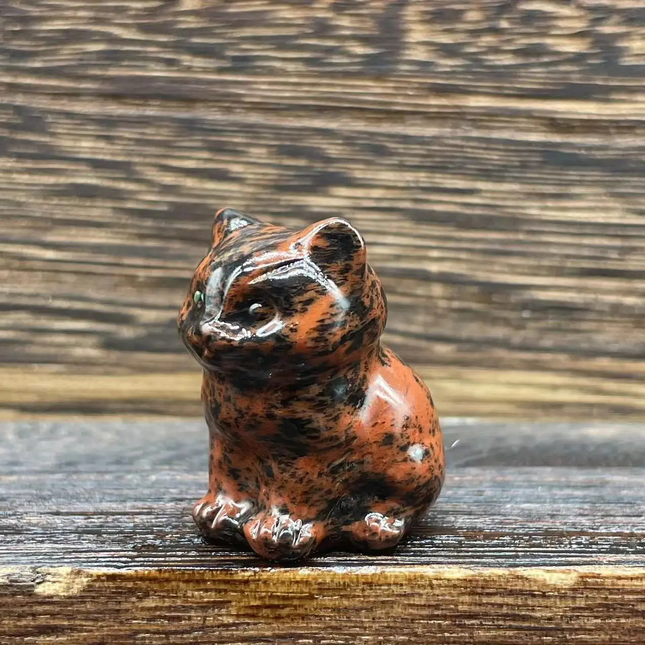 1.2-inch cute kitty natural stone gem sculpture 3cm semi-precious stone kitten