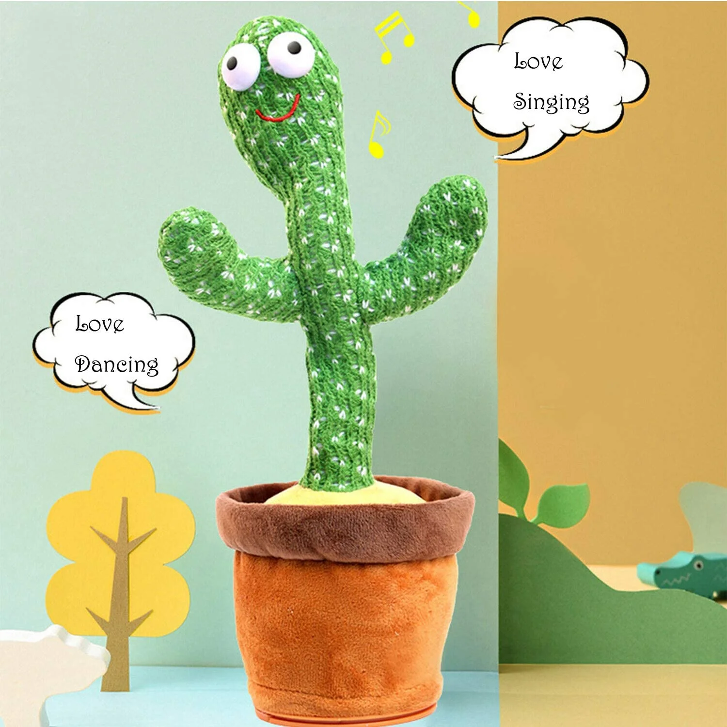 Hot product recording dancing  stuffed plant plush cactus toy for baby