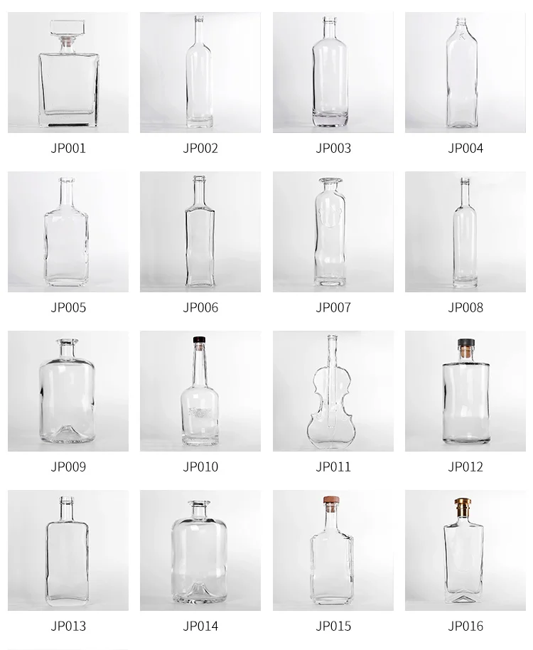 Custom empty 500ml 750ml absolut whisky liquor hot vodka brandy frosted wine glass bottles for vodka