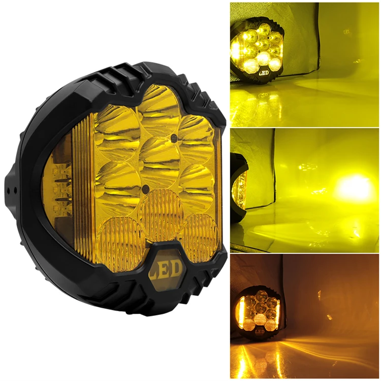 truck accessories 9 inch led headlight 3 sides super bright white yellow work light fog driving lamp led fog lights for truck