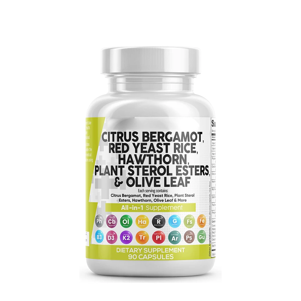 Citrus Bergamot Capsules Olive Lea Hawthorns Capsules ALL IN ONE Red Yeast Rice Capsules With fast shipments