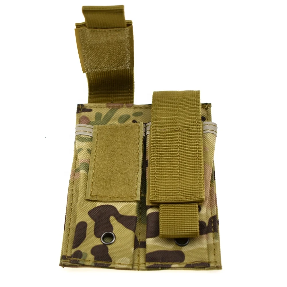 Nylon Tactical Molle Belt Double Mag Pouch Flashlight EDC Tools Holder Carrier Hunting Accessories