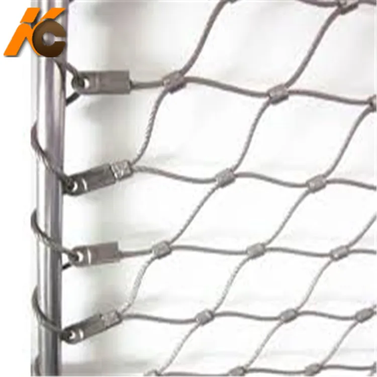Kangchen  304 316L Architectural Rope Ferrule Type Flexible Stainless Steel Wire Rope Cable Mesh