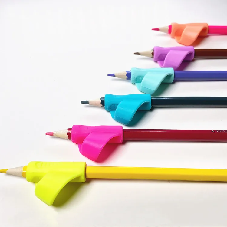 Wholesale Colorful Pencil Grips Student Kids Promotion Stationery Gifts Ergonomic Pencil Grip