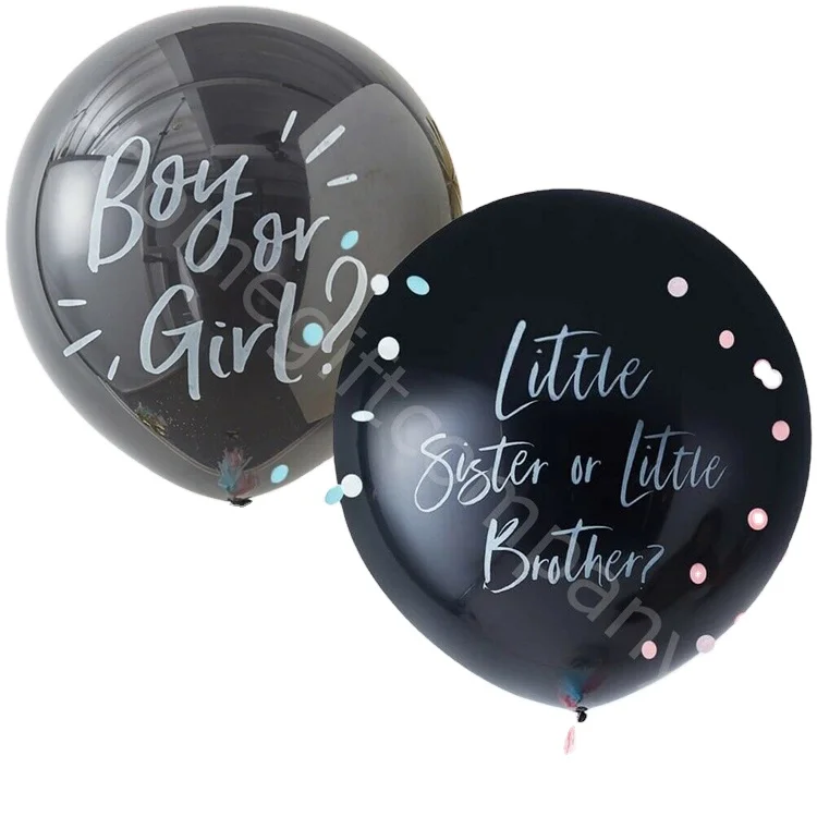 Party Decorations Baby Shower Balloon Set Suitable For Both Air And Helium Black Gender Reveal Confetti Balloon Decoration