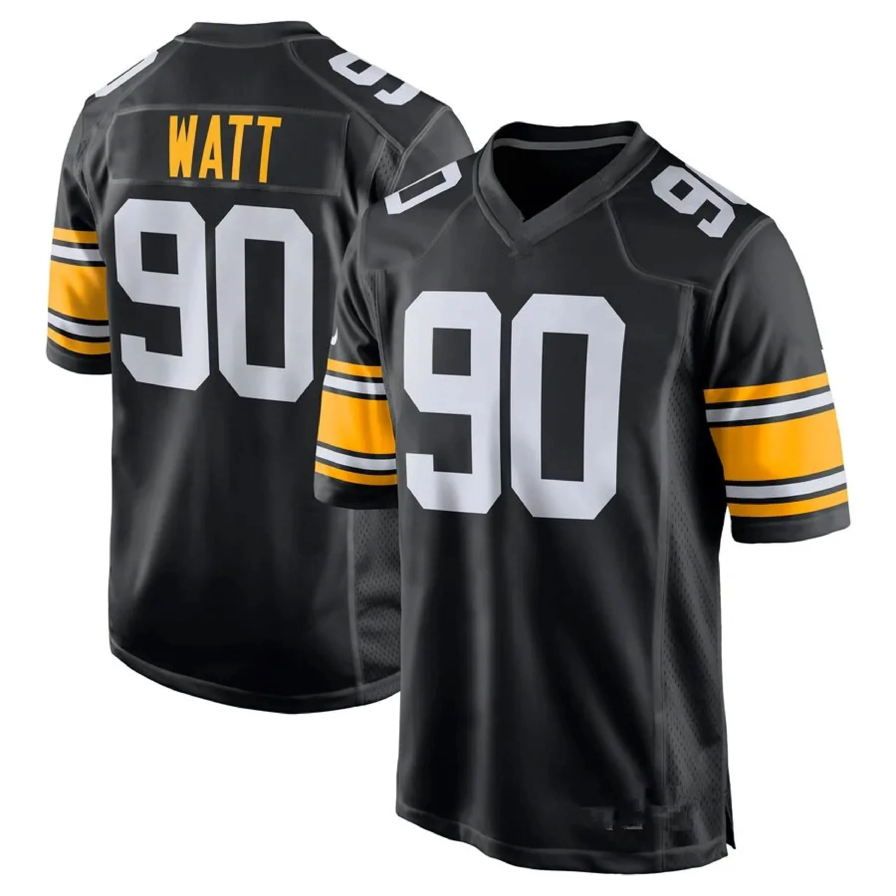 Pittsburgh Jerseys 90 T.J. Watt 22 Najee Harris 10 Trubisky 43 Polamalu Stitched USA Football Sport Shirt Top VP Limited Jerseys