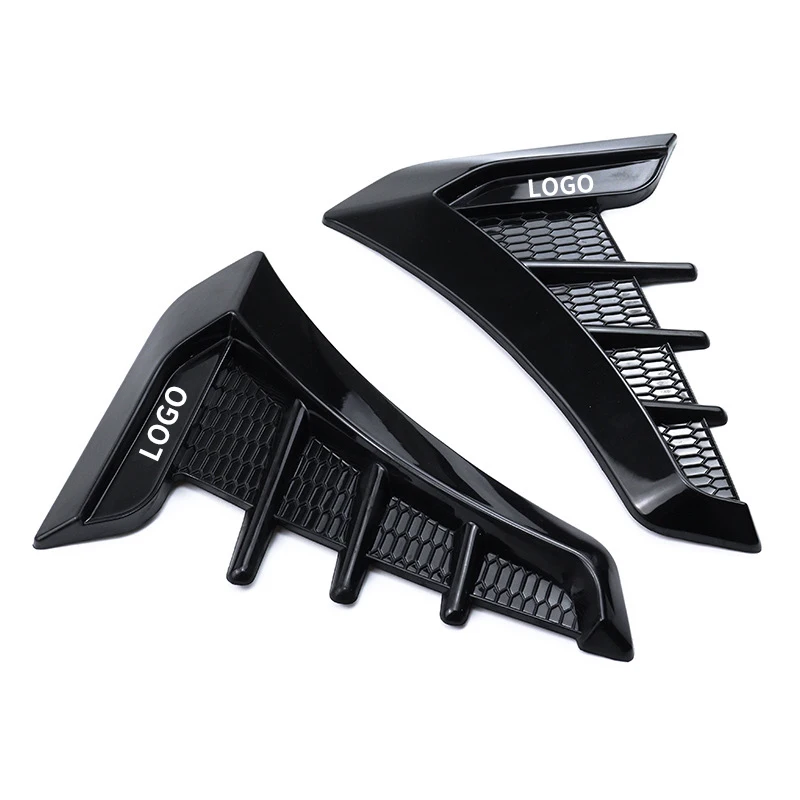 Universal Car Shark Side Decor Door Fender Vent Air Wing Cover Gloss Black Carbon Fiber Car Universal Side Wing Cover