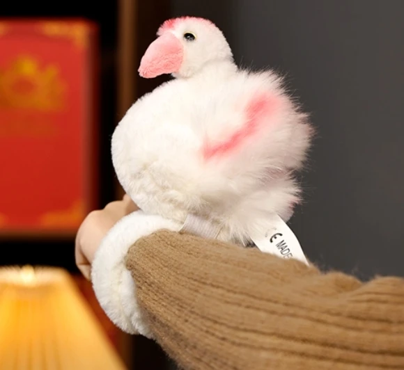 Simulated flamingo snap circle plush toy for kids