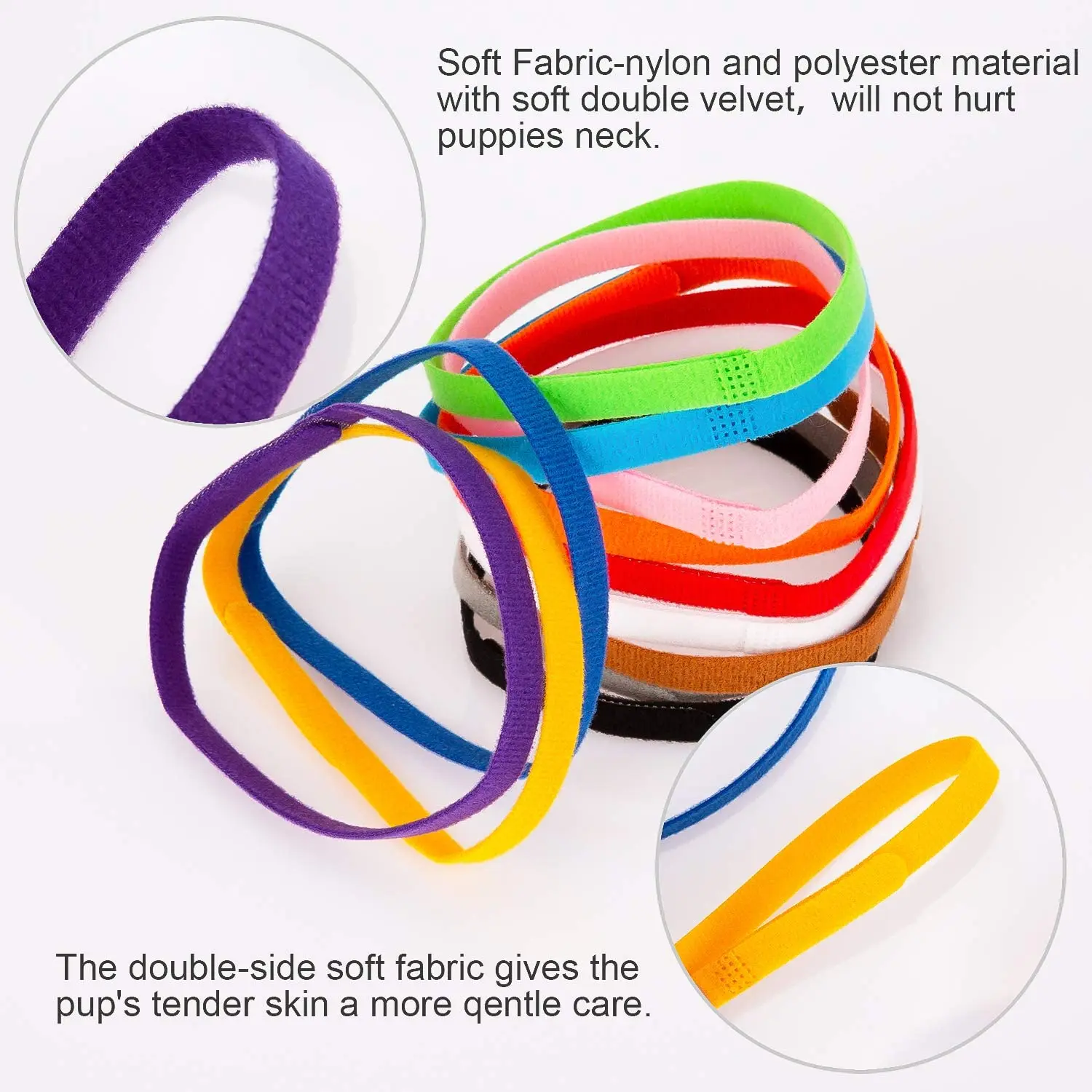 15 pcs Puppy ID Collars, Assorted Colors whelpings Collars Newborn Dog Kittens Band Adjustable Identification Collar for Pet
