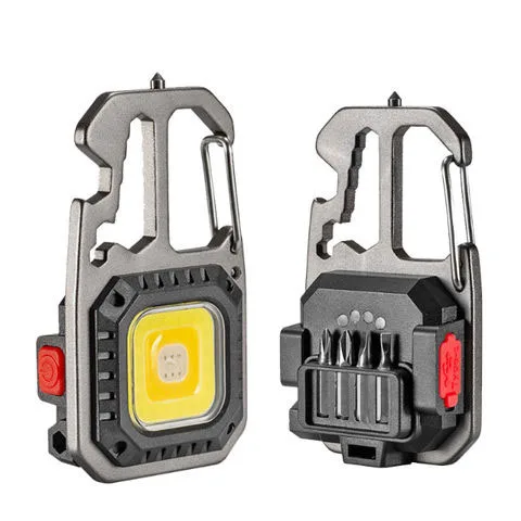 Magnet Window Breaker Bottle Opener Screwdriver Wrench Multi Functional Mini COB Keychain Work Lights