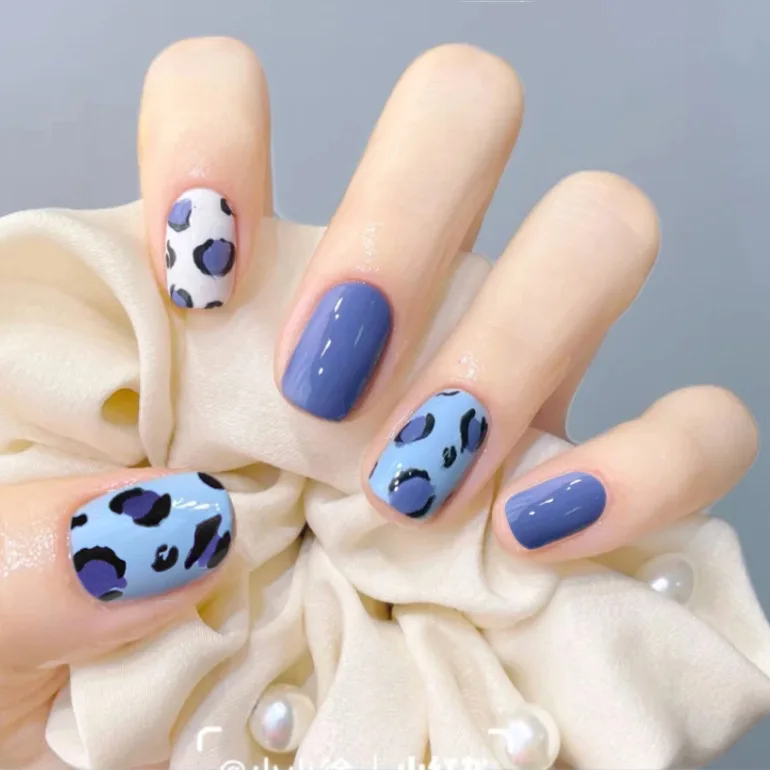 Coffin Acrylic French Style Artificial Fingernails Nail Art Custom Luxury False Nails Press On Nails Mikiwi