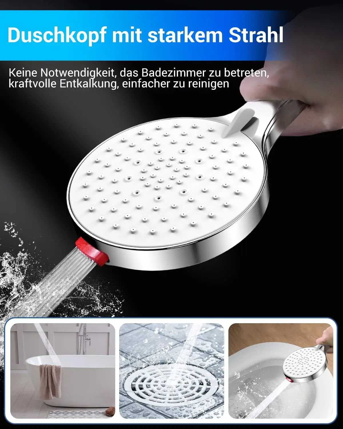 High Pressure 3 Function Adjust Water Saving Shower Head Bathroom Filter Massage Shower Head