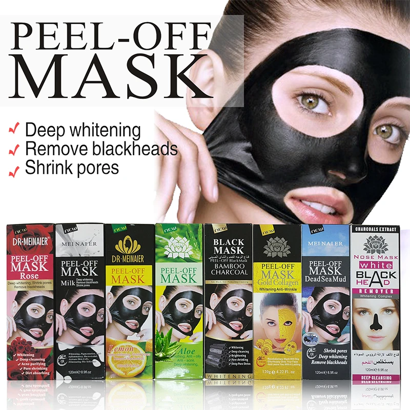 High quality facial care Blackhead suction deep cleaning pore acne oil control activated carbon tear off facial mask 120g