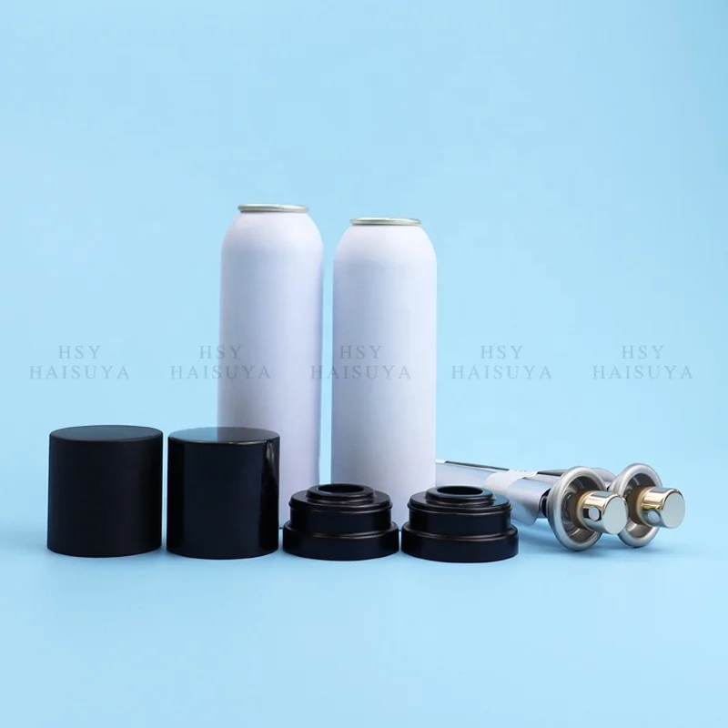 Wholesale 20ml50ml120ml250ml300ml mini empty inhaling aluminum valve aerosol body spray cans nozzle cap fragrance antiperspirant