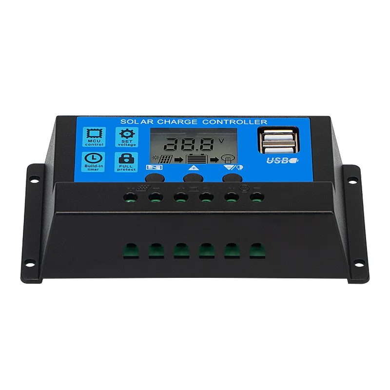 solar controller Factory price 30A PWM 12V/24V AUTO  battery charging regulator for home solar charger controller