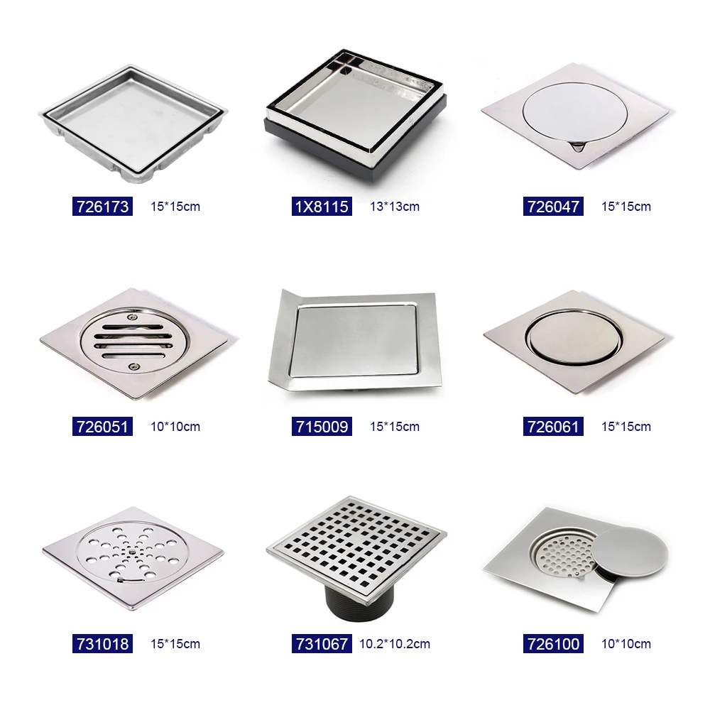 Guida 726012 High Quality 100*100mm Stainless Steel SUS SS 304 Square Floor Srain