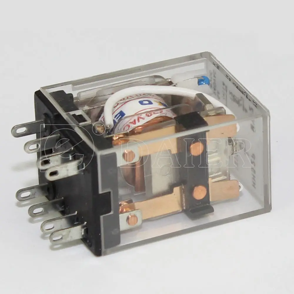 Electromagnetic 6V-250V HH52P(MY2) 12V 24V MY2N Intermediate Relay 8 Pin 2NO2NC Double Poles with Led Lamp