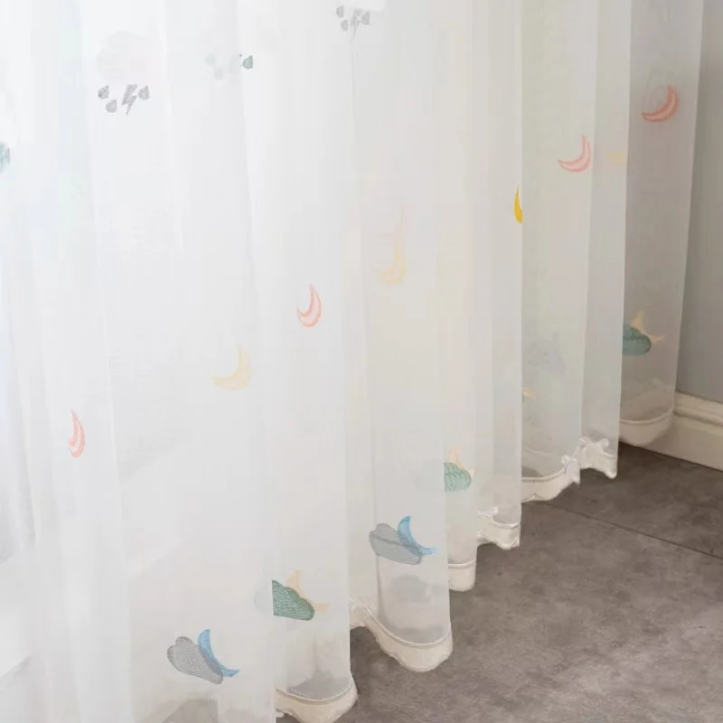 New Style Customized Cute Children Cartoon Embroidery Curtain Fabric For Bedroom