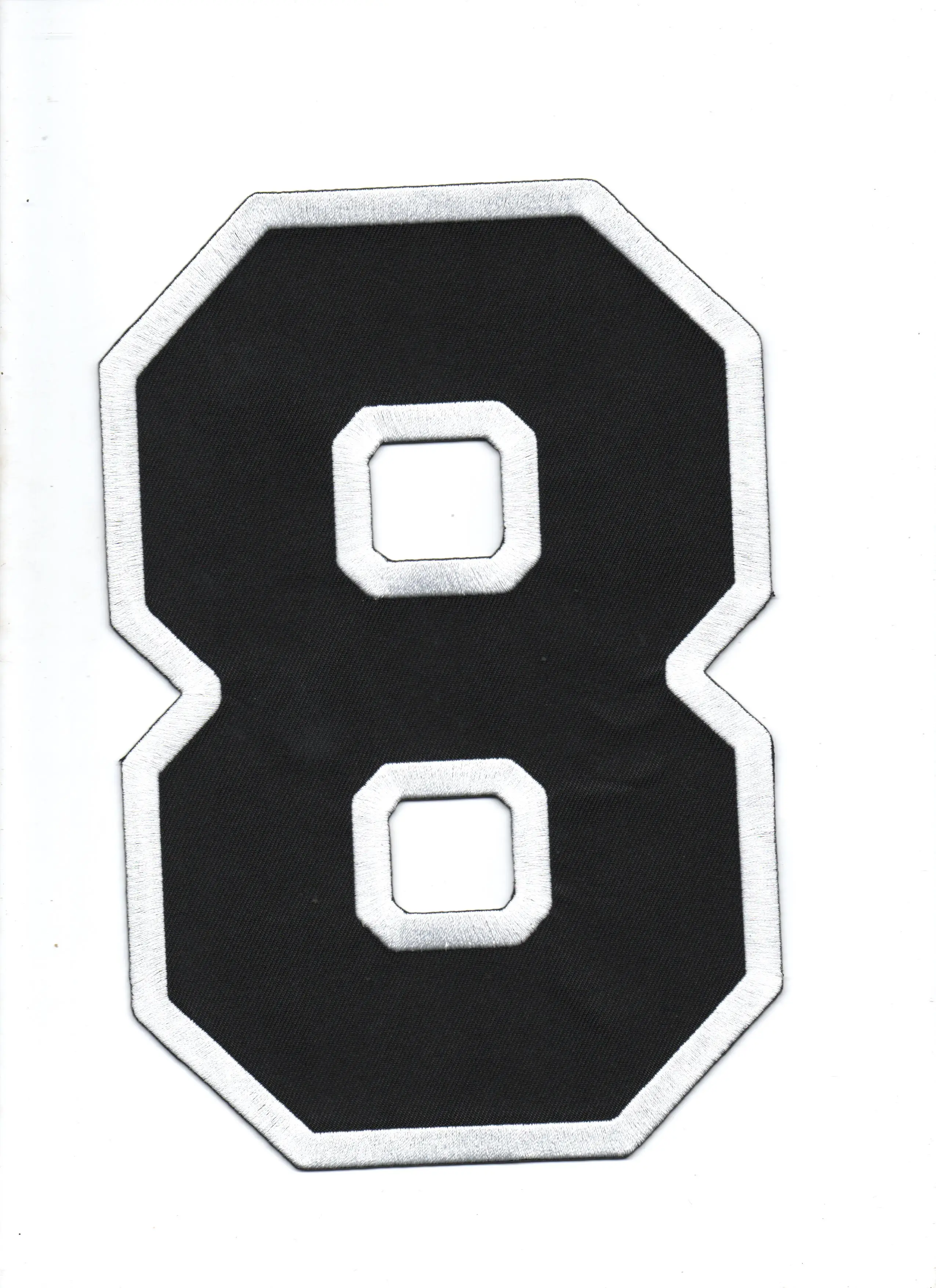 Custom Large Size Embroidered Iron On Patch Number For Clothing