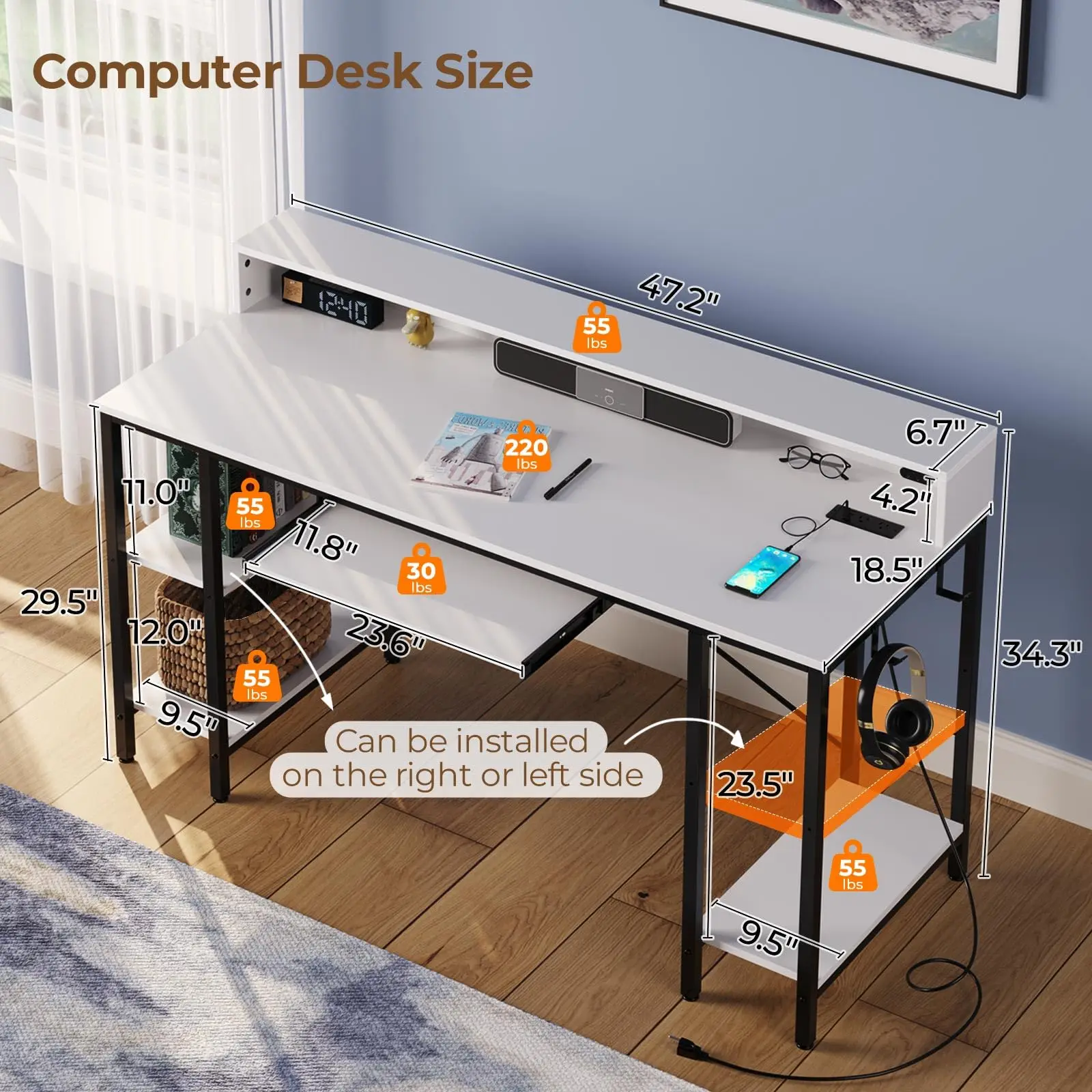 2024 Hot Sale Grade Bamboo Office Furniture Laminated Office Desk Organizer Computer Desk With Drawers