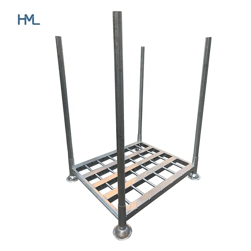 OEM heavy duty stacking detachable galvanized steel post pallet rack with square base