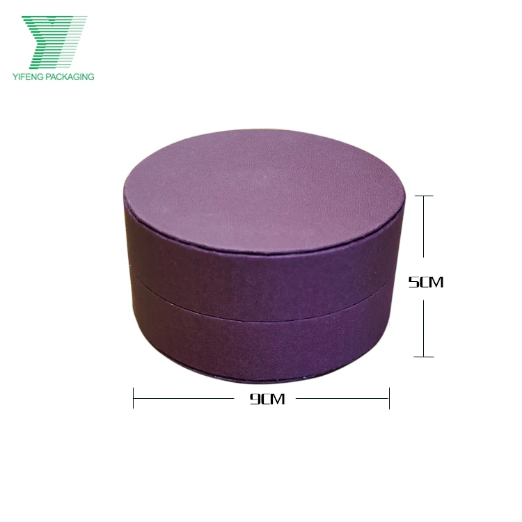 Yifeng Packaging Custom Luxury White Logo Round Velvet Paper Gift Boxes Set Cardboard ring Jewelry Packaging Box