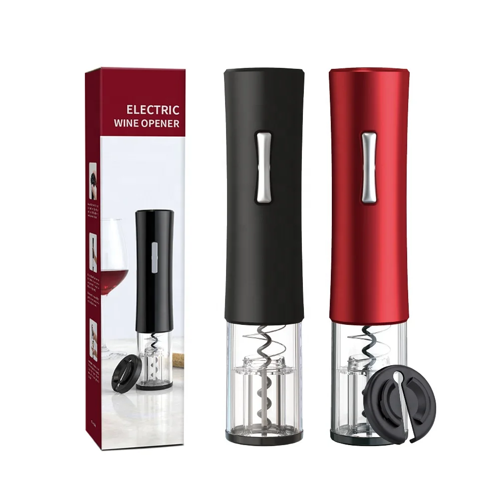 Wholesale electric wine bottle opener automatic slim body portable wine corkscrew with foil cutter