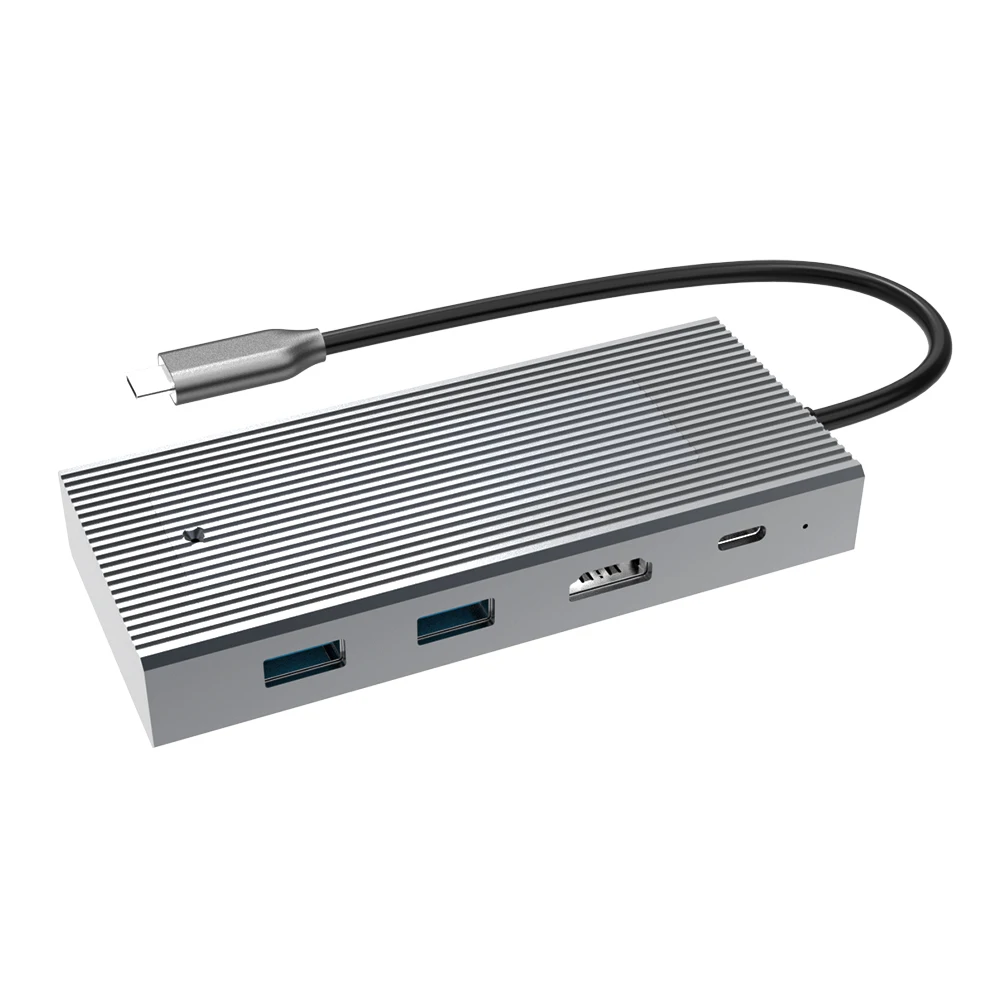 8 in 1 type c hub docking station Fast charge HDTV USB3.1 usb c hubs  SD TF USB HUBS support built-in ssd