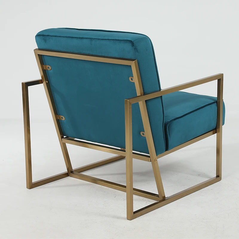 Hot Sale Nordic Modern Living Room Leisure Accent Chair Velvet Fabric Upholstered Cushion Lounge Chair