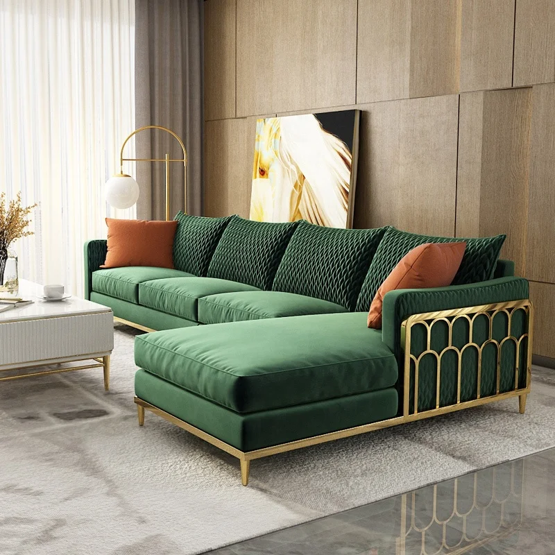 Modern Design Simple Sofa Combination Living Room Furniture Light Luxury Sofa Corner Sofa